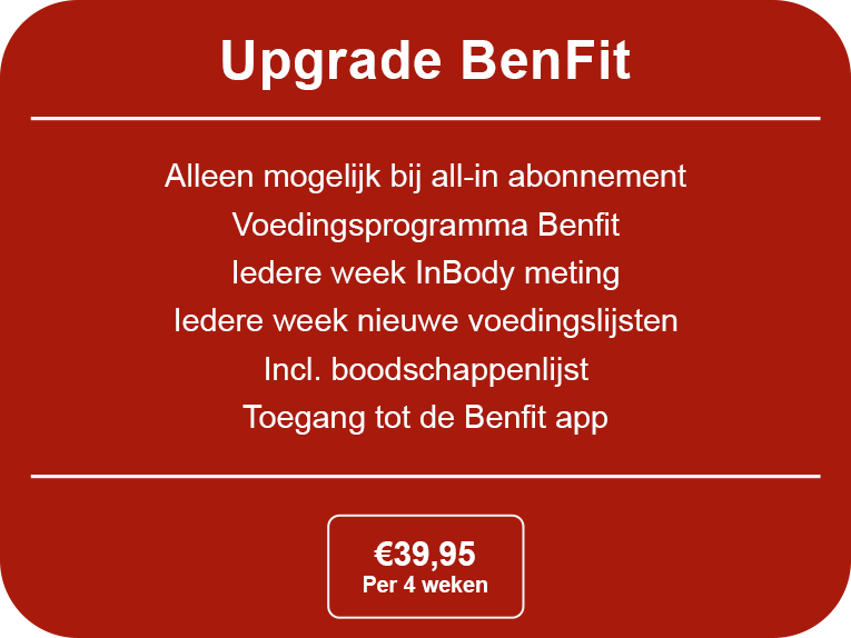 Upgrade BenFit abonnement
